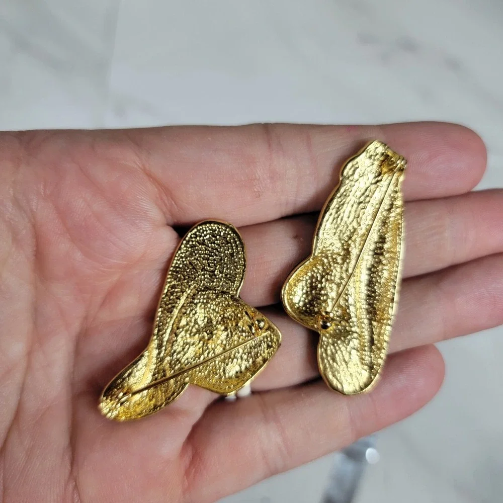 Set Of 2 14kt Gold Layered Hat Pin, 1980s‎ Brooch Red Hat Society Derby